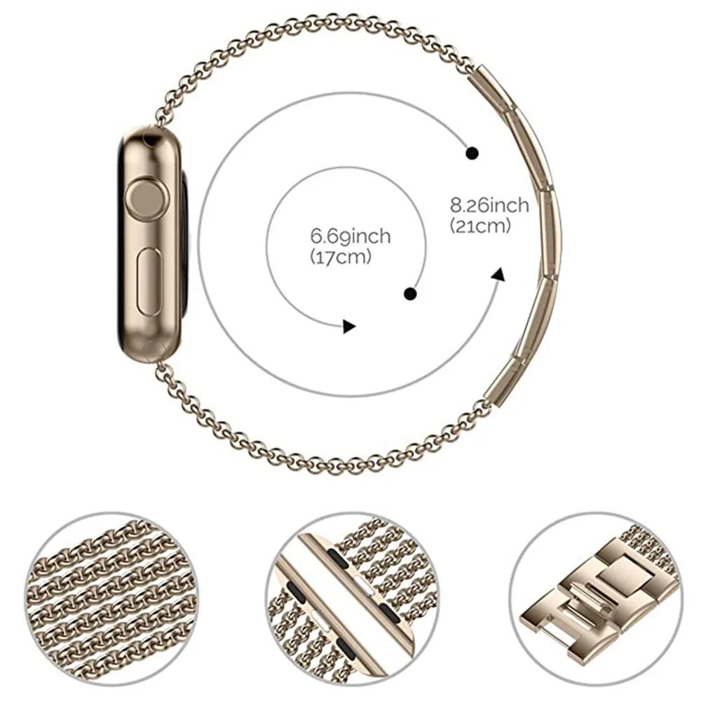 Women Stainless Steel Strap for Apple Watch Band 7 6 5 41mm 45mm 44mm 40mm Metal Bracelet IWatch Series SE 4 3 38/42mm Watchband