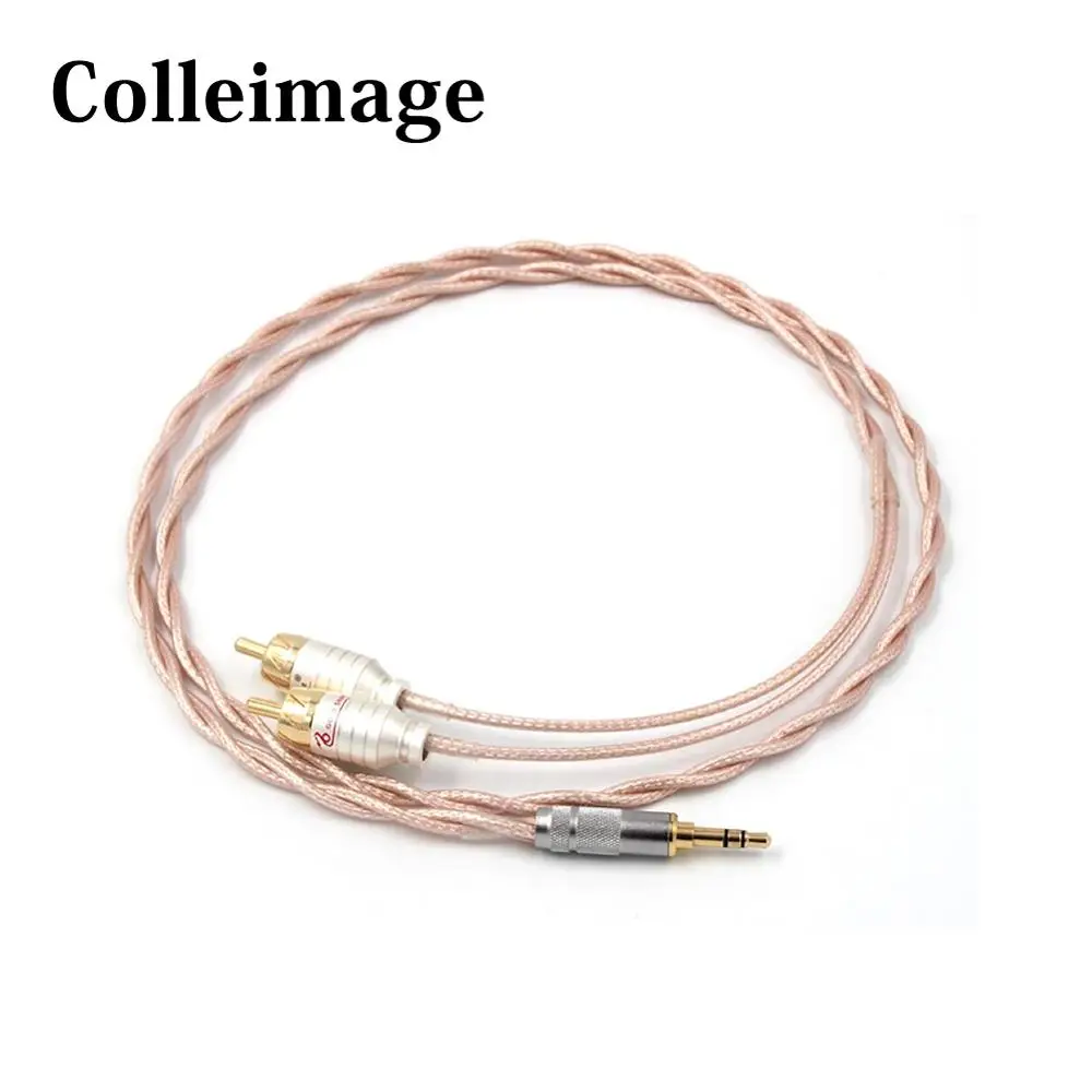 Colleimage  Hifi 3.5mm Jack Aux to  2 RCA Male Audio Cable For Cayin N5 Iriver AK240 AK380 AK120II Amp Onkyo DP-X1