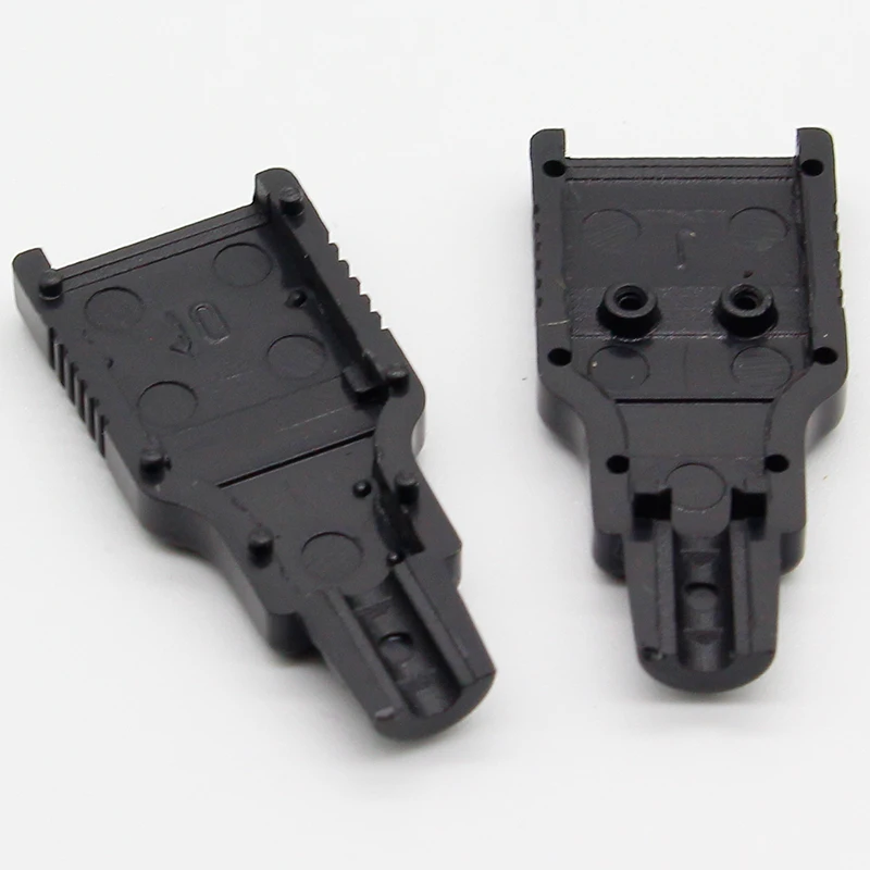 IMC hot New 10pcs Type A Male USB 4 Pin Plug Socket Connector With Black Plastic Cover