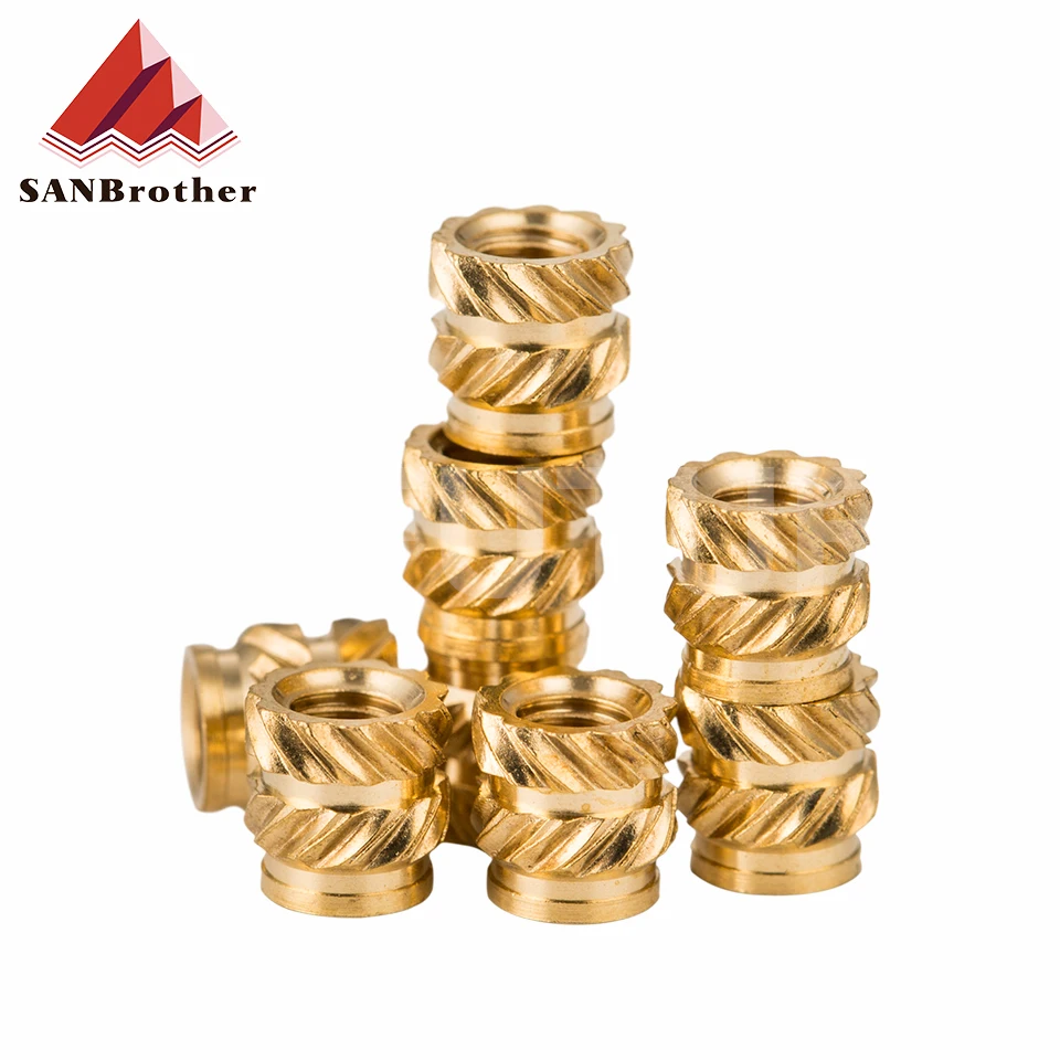 100 Pcs Hot Melt Inset Brass Nuts M2 M2.5 M3 M4 Female Molding Knurled Injection Copper Nut for 3D Printed Parts