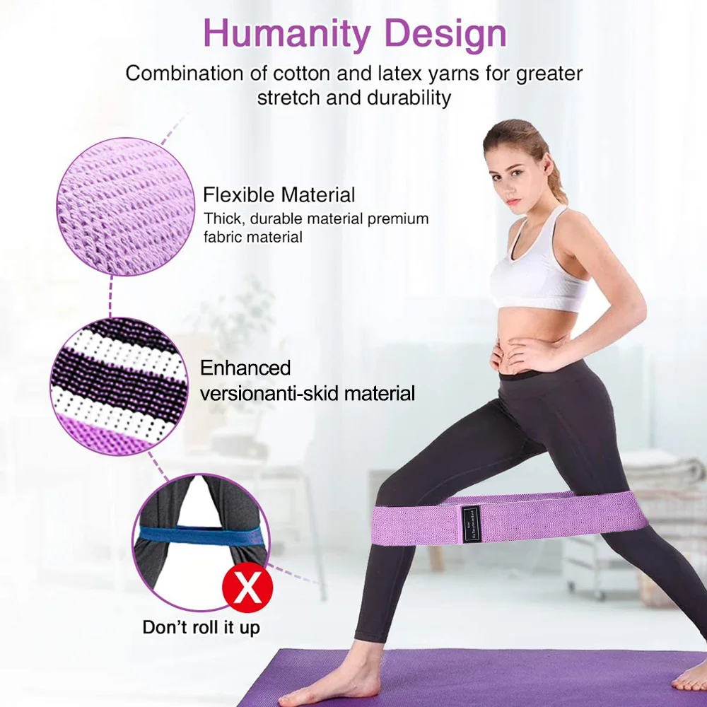 Home Workout Fitness Rubber Band Elastic Yoga Resistance Bands Set Hip Circle Expander Bands Gym Fitness Booty Band 3PCS/Lot