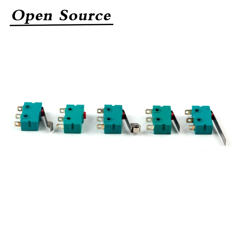 10Pcs Mini Micro Limit Switch NO NC 3 Pins PCB Terminals SPDT 5A 125V 250V 29mm Roller Arc lever Snap Action Push Micro switches