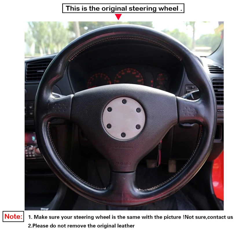 LQTENLEO Black PU Artificial Leather DIY Car Steering Wheel Cover For Mitsubishi Lancer Evolution EVO VI 6 1999-2000 V (5) 1998