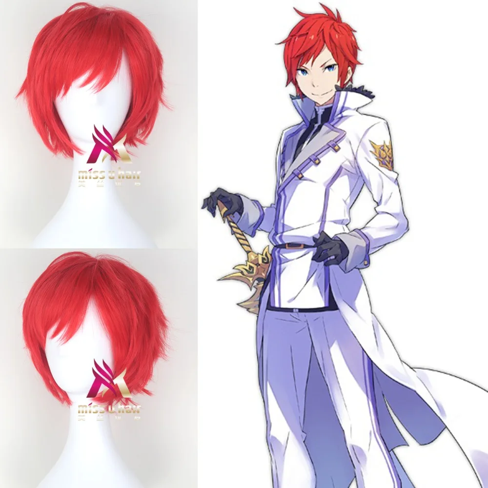 Re:Life in a Different World from Zero Reinhard van Astrea Cosplay Wigs 30cm Red Synthetic Hair Perucas Cosplay Wig +wig cap