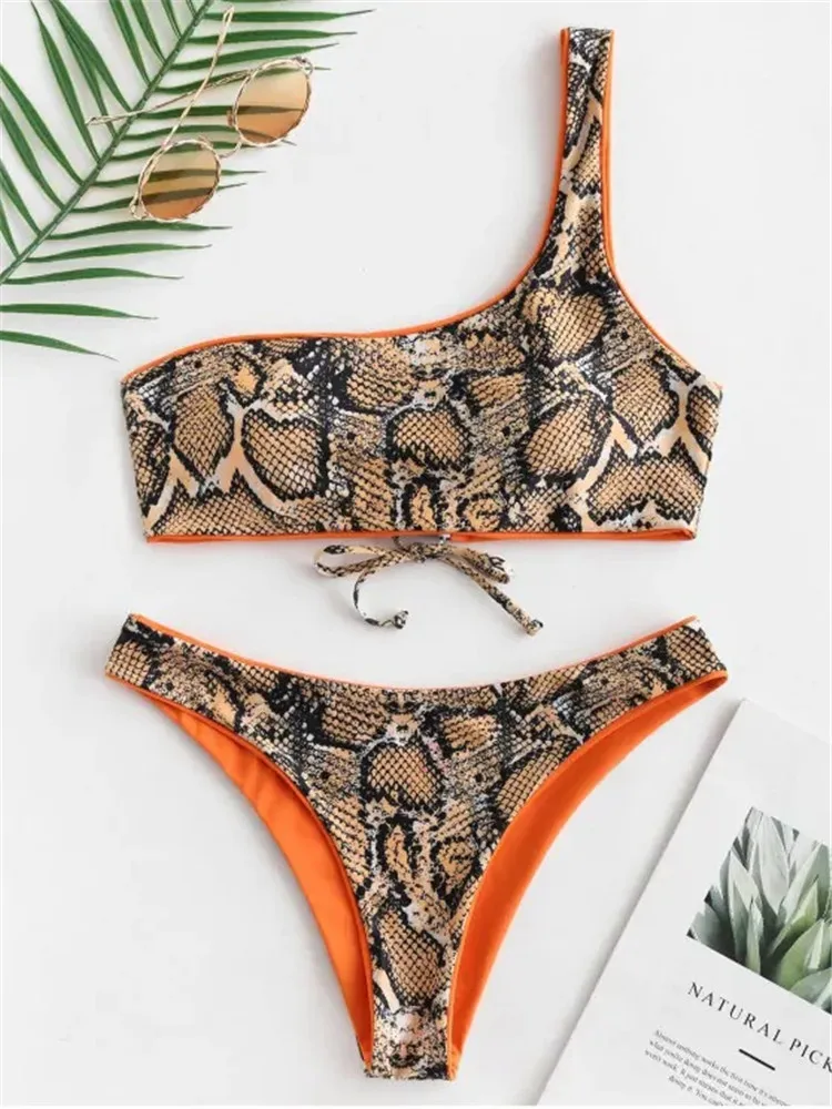 Cikini-Bikini con stampa leopardata da donna, costume da bagno brasiliano Push-Up da spiaggia Sexy a vita bassa, costume da bagno per donna, moda