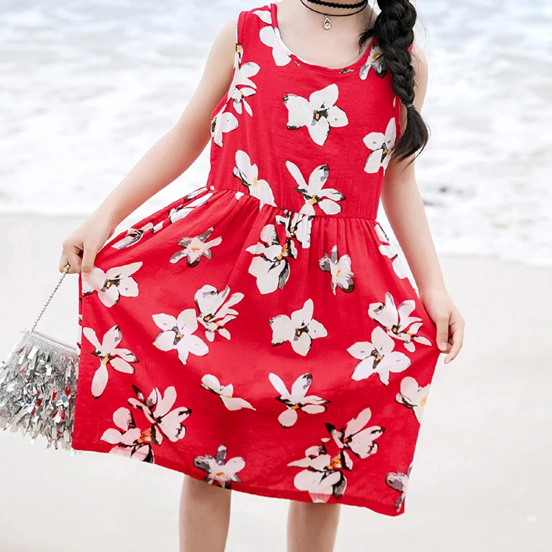 Children Girl Dress Summer Child Girls Clothing Cotton Sleeveless Flower Kids Summer Dresses for baby Clothes girls dresses