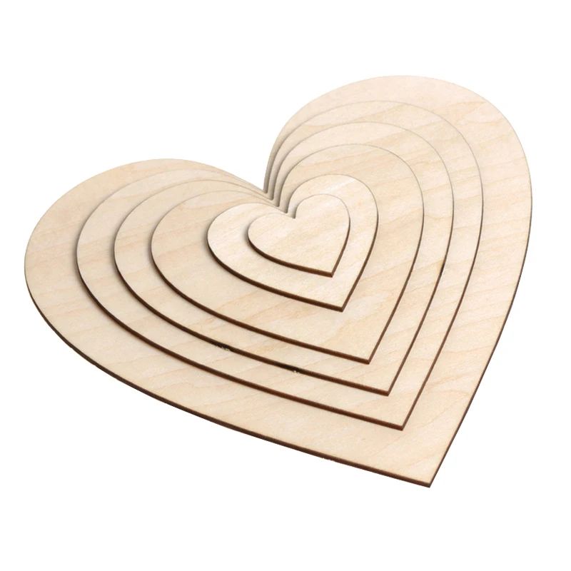 

3pcs/Bag 200mm Blank Unfinished Wooden Heart Crafts Supplies Laser Wood Wedding Decoration Teaching DIY Accessories