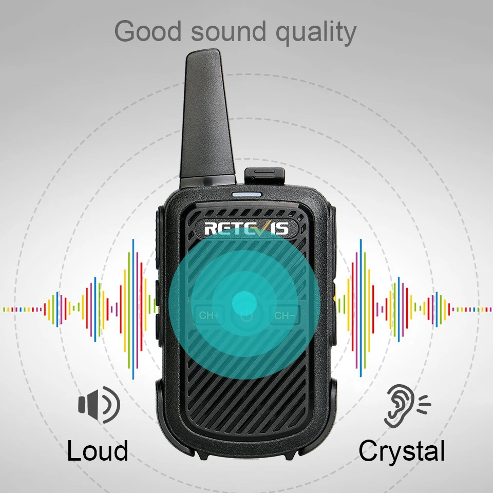 Mini Walkie Talkie Retevis RT15 Portable Two Way Radio Portable Radio Communicator Walkie-Talkies 1 or 2 PCS for Hotel Hunting