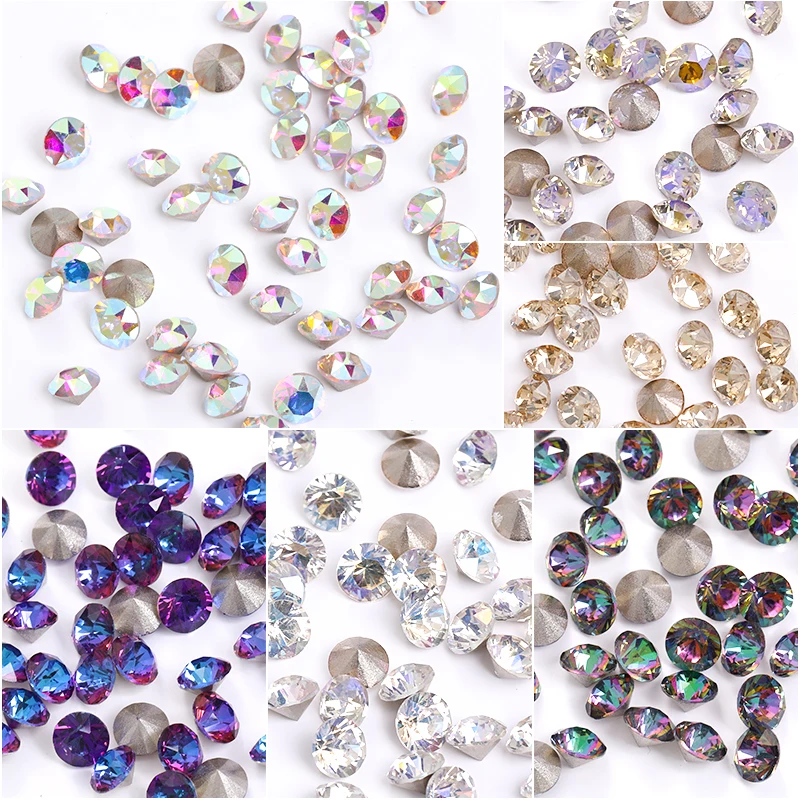 5MM 50Pccs/Pack Jewerly Gemstone 32 Cutting Faces Diamond Ring Earring Crystal Xirius Stone  K9 Crystals Nail Decorations