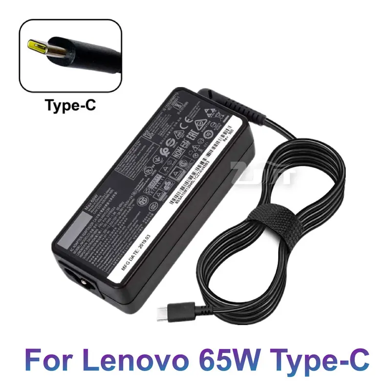 

20V 3.25A 65W USB Type-C AC Laptop Power Adapter Charger For Lenovo Thinkpad X1 carbon Yoga X270 X280 T580 P51 P52s E480 E470 S2