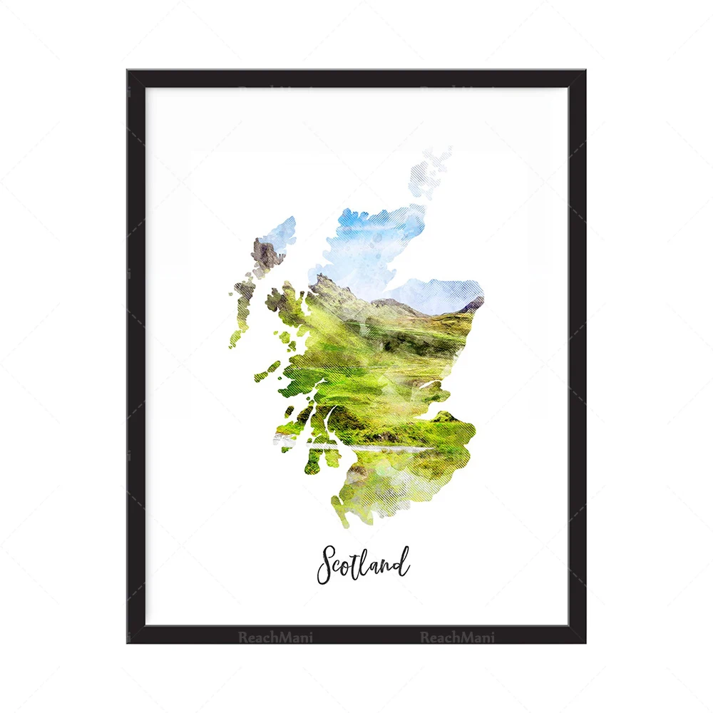 Palau aquarelle carte imprimer - état, carte pays, carte, voyage, impression, affiche murale Art Home Decor grand mur Art Gicle