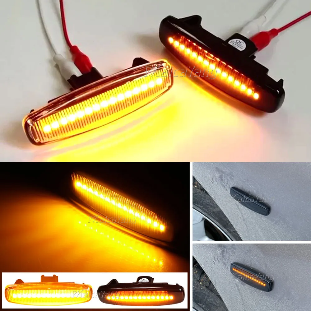 2Pcs For Infiniti EX25 EX35 EX37 FX30d FX35 FX37 FX50 G25 G35 G37 JX35 M25 M35 M37 LED Dynamic Side Marker Turn Signal Lights