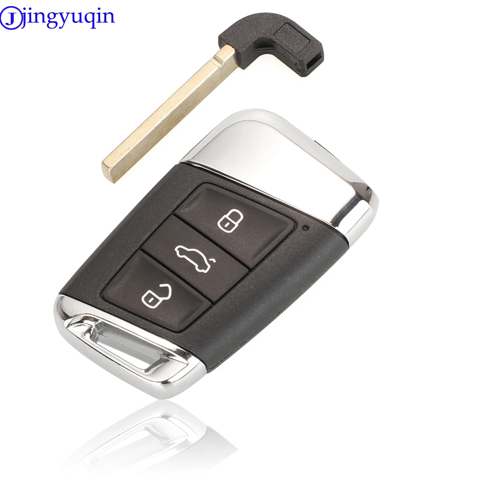jingyuqin 3 Buttons Smart Car Key Shell Case For Volkswagen VW Passat B8 New Magotan B5 Skoda A7 Variant Auto Insert Key Blade