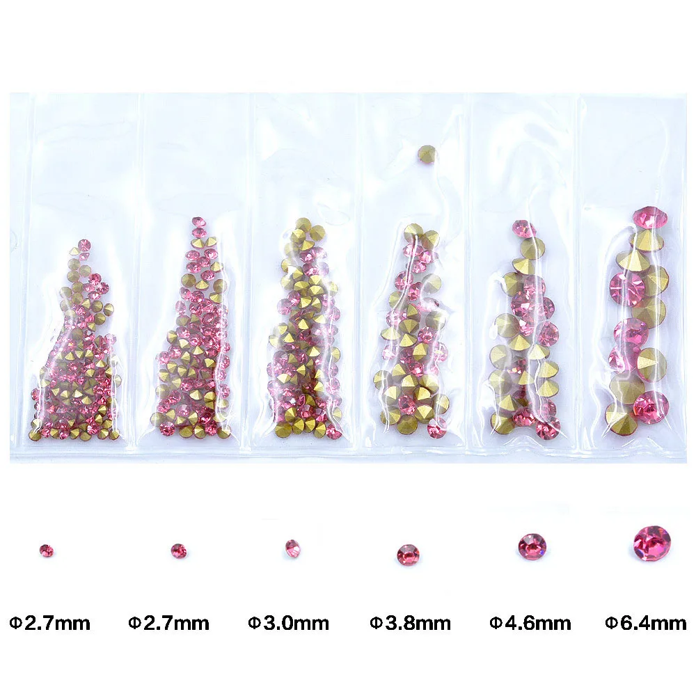 17Colors V-Bottom Sharp Glitter Rhinestone Nail Gems Acrylic Crystal Stone Non Hot Fix Nail Art Decoration Charms Set