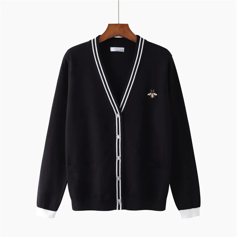 HLBCBG Spring Autumn Women Casual Cardigans S-XL Knitted Long Sleeve Sweater V Neck Female Jumper Coat Open Cardigan