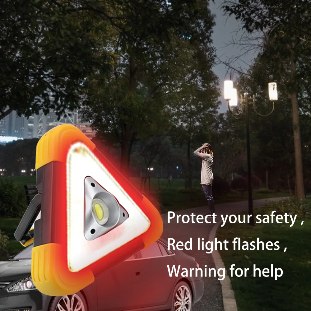 Car LED Work light Alarm lamp Emergency Breakdown Outdoor Camping Road Safety Triangle Warning Sign