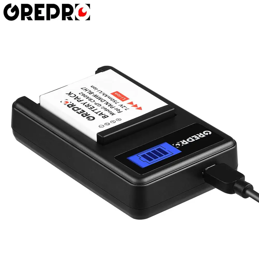 DMW-BLH7 BLH7 DMW-BLH7PP DMW-BLH7E البطارية مع LCD شاحن يو اس بي لباناسونيك لوميكس DMC-GM5 ، DMC-GF7 ، DMC-GF8 ، GF9 ، LX10 ، LX15