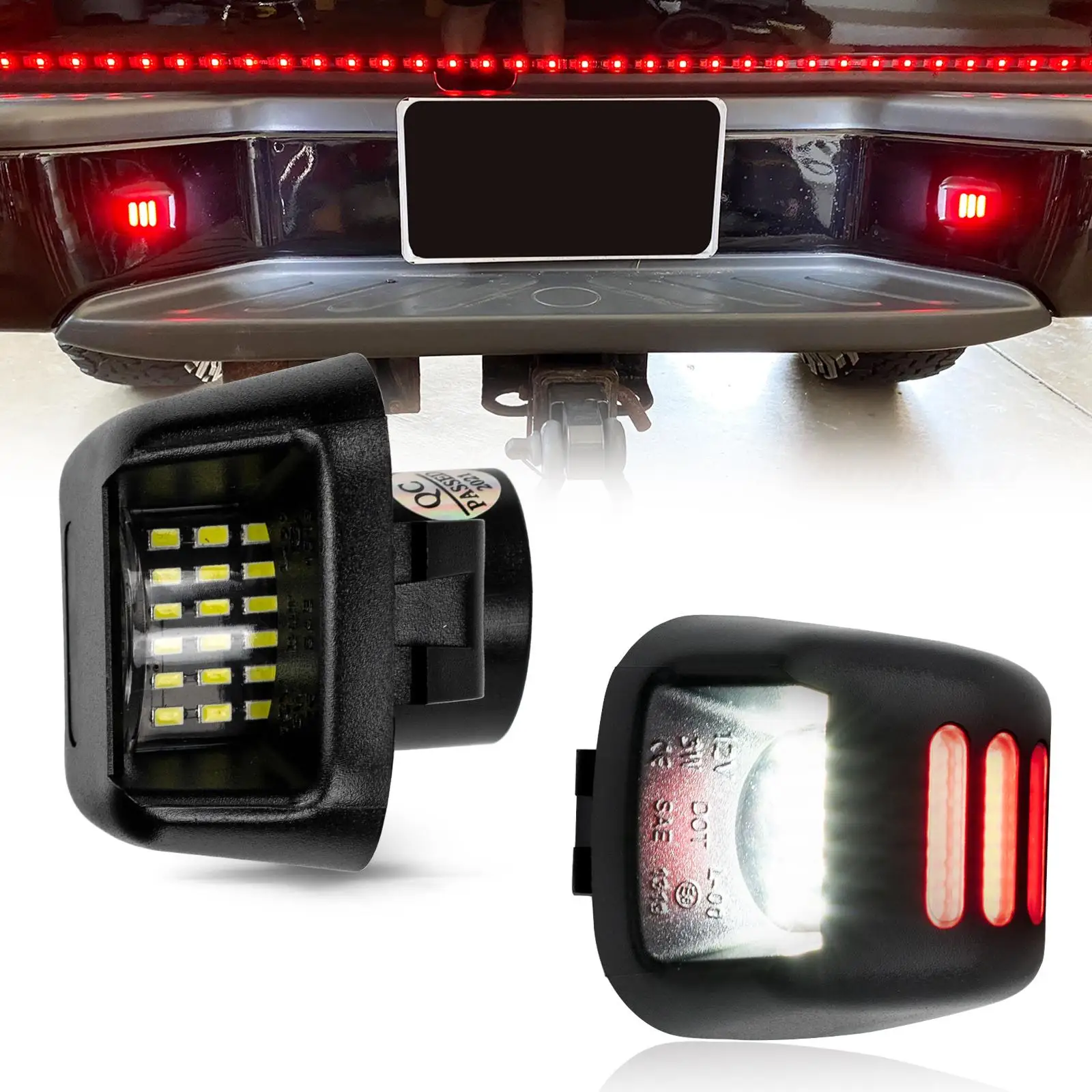 LED License Plate Light with Red OLED Neon Tube For Nissan Navara D40 Frontier 2007-2019 Titan Xterra Armada Suzuki Equator