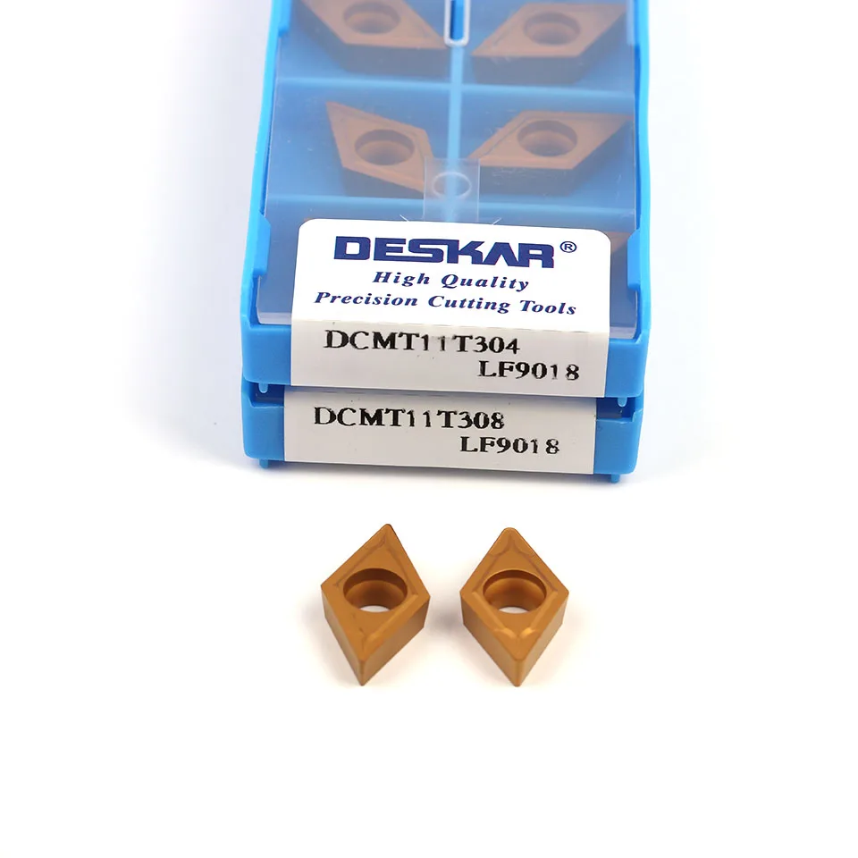 DESKAR DCMT11T304 DCMT11T308 LF9018คุณภาพสูงคาร์ไบด์แทรกเครื่องมือเครื่องกลึงคาร์ไบด์การประมวลผลเหล็ก