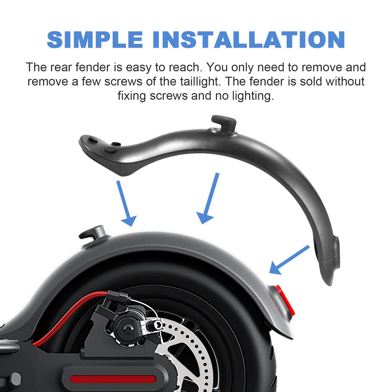 Electric Scooter Rear Mudguard Rear Fenders Compatible With For Xiaomi M365 Water Baffle Rear Water Shield Tyre Splash Guard