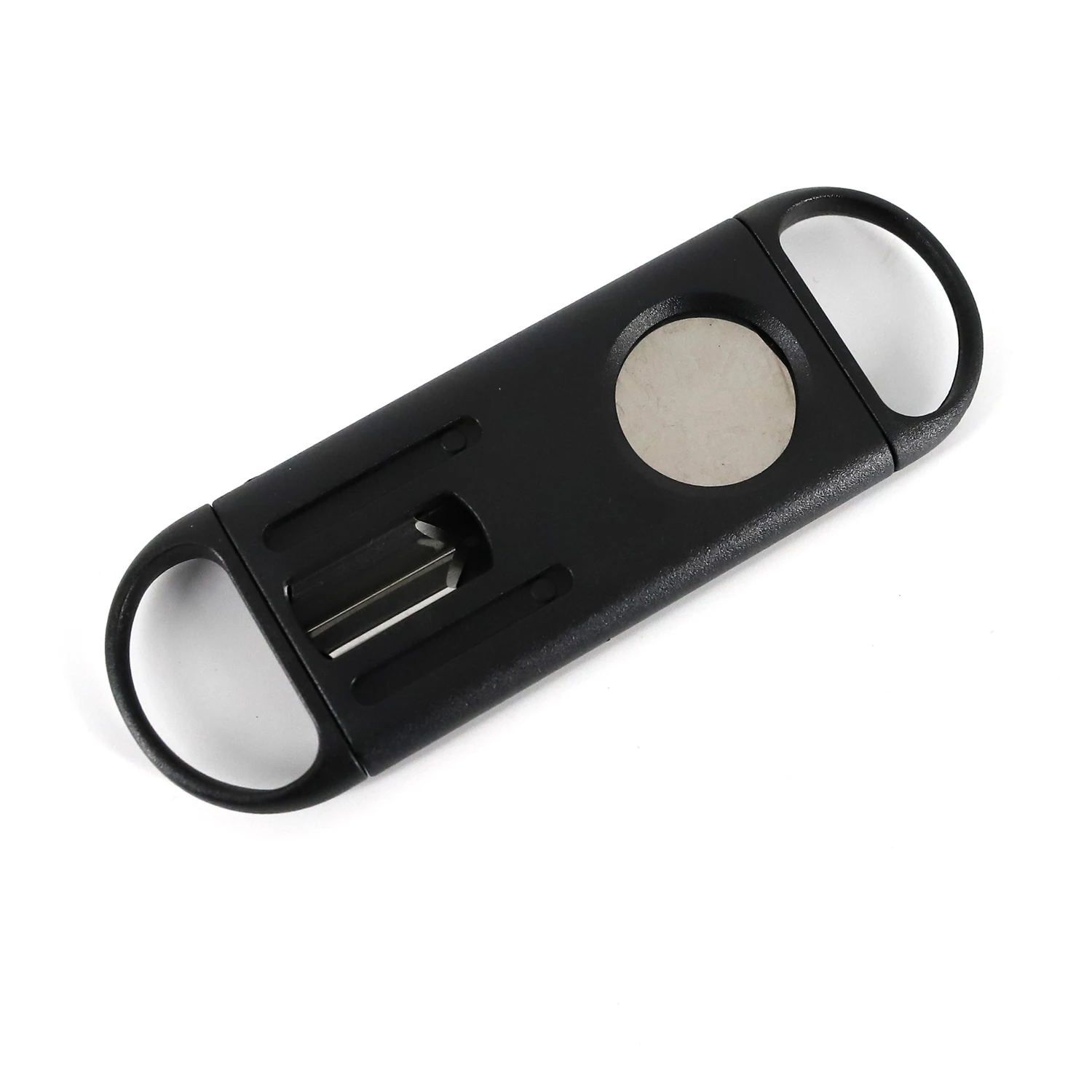 

New Simple Style Plastic Cigar Scissors Portable Two-In-One Cigar Cutter Accessories Metal Smoking Tool