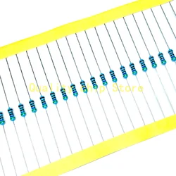 Resistor de filme de metal com 100 peças, resistor de filmes de metal de 1/4w 1r ~ 4.7m 1% m 100r 220r 1k 1.5k 2.2k 4.7k 10k 22k 47k 100k 100 220 33k 220k 470k resistência de 1m ohm