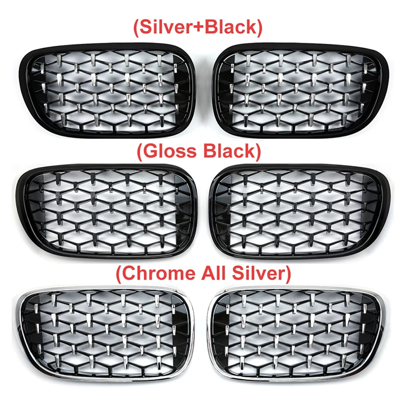 A Pair For BMW 7 Series G11 G12 2016-2020 Diamond Grills Front Kidney Grille Racing Grilles Replacements Car Styling