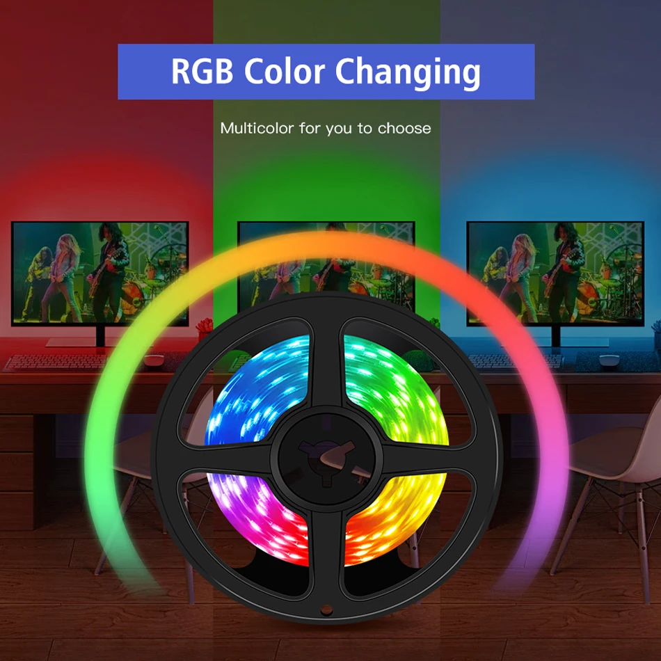 Tuya Smart LED Control Ruban Flexible, Fonctionne avec Alexa, Google Home, Commande Vocale, Wifi, RVB 5050, DC 12V, 5m, 10m, 15m