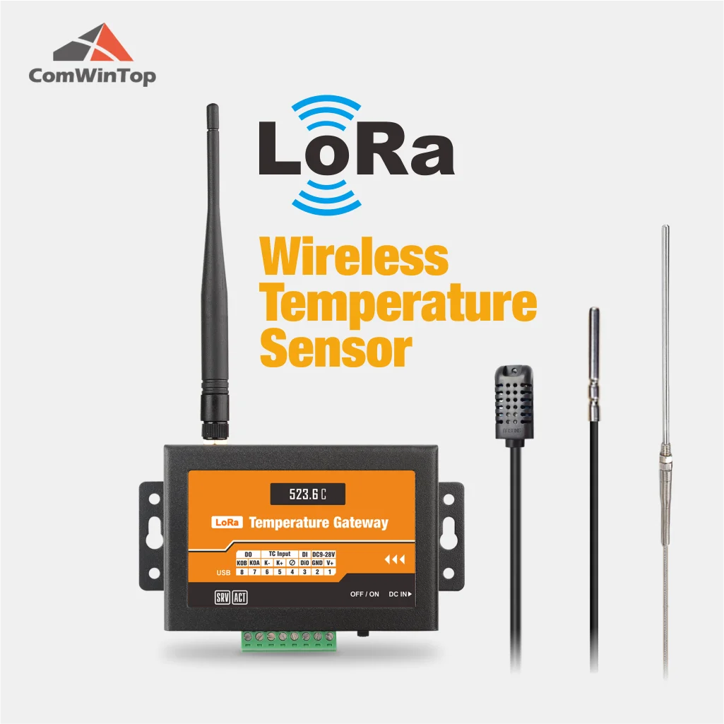 433M Long Distance Wireless LoRa RS485 Modbus Temperature Sensor