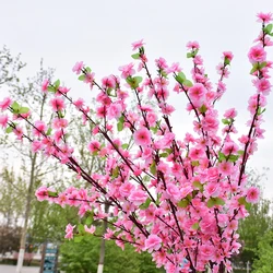 65CM / 125CM Silk Flower Artificial Cherry Spring Plum Peach Blossom Branch Home Dining Room DIY Wedding Decoration Flower