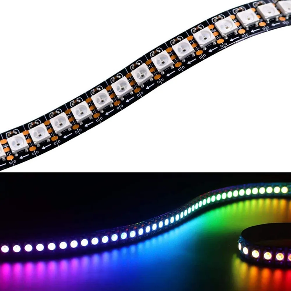 1 M taśmy LED światła WS2812 2812B taśmy RGB 144 diody LED IP33 IP65 IP67 wodoodporna kolorowe taśmy lampy