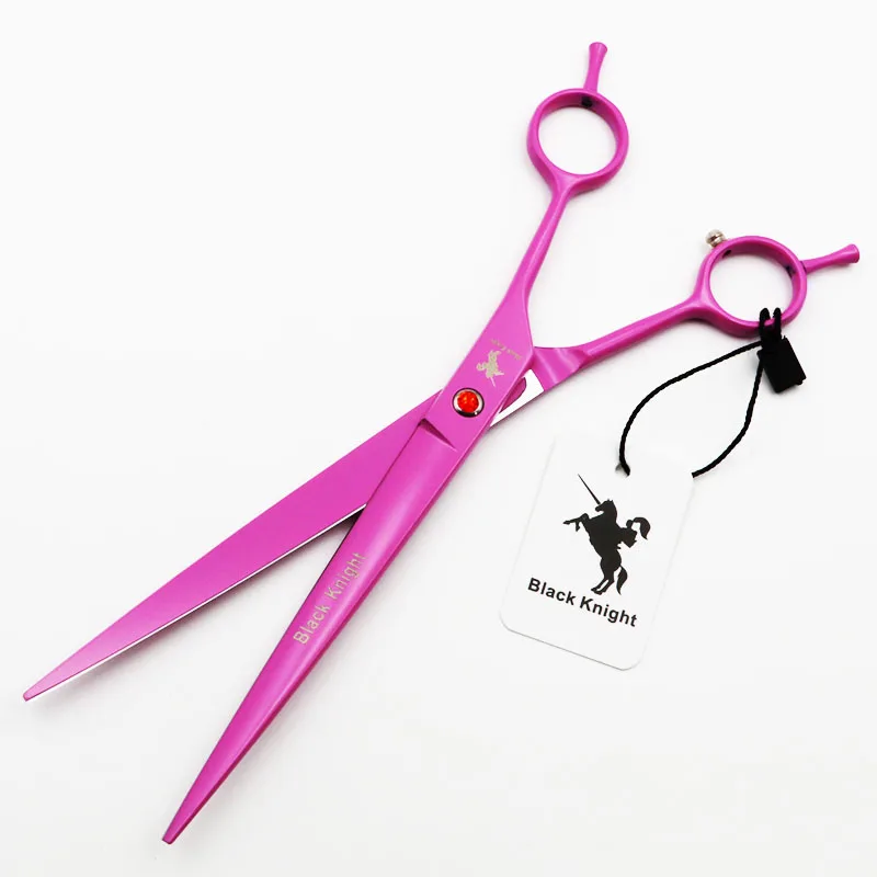 8 Inch Professional Pet Scissors for Dog Grooming Straight/Downword/Upword Curved Right Left Hand Shears Japan 440C Pink Style