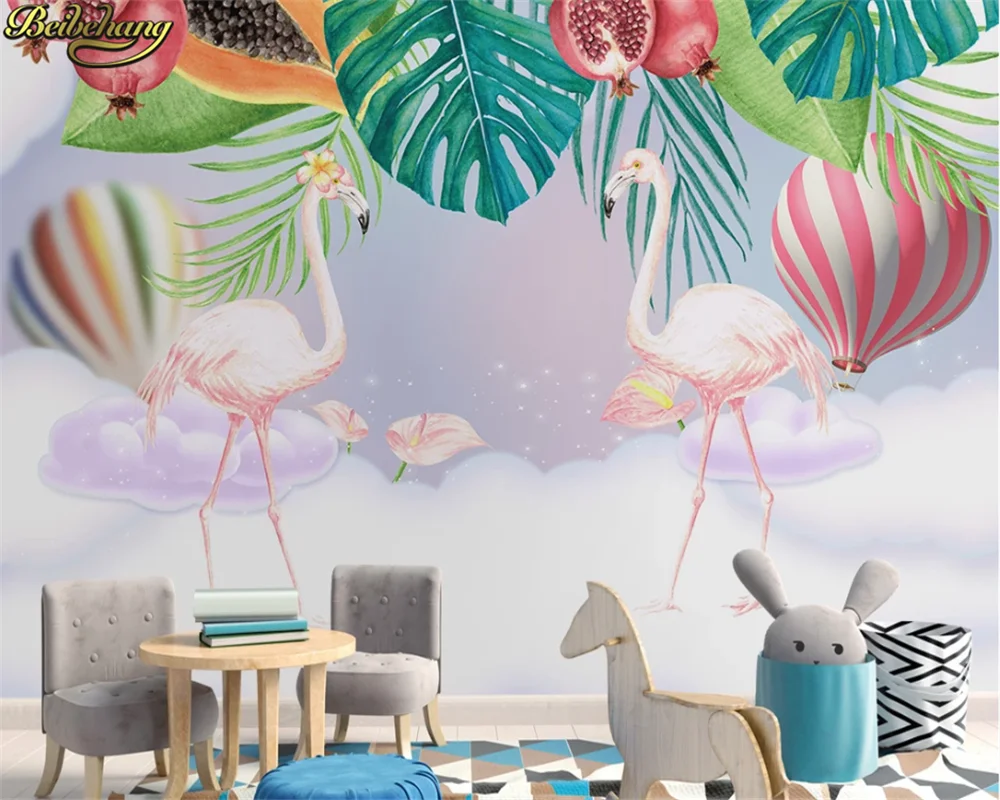 

beibehang Custom 3d wallpaper mural pink couple flamingo children room background wall papers home decor papel de parede