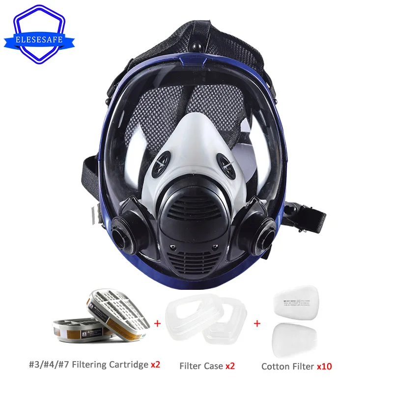 14-In-1 Full Face 6800 Dust Gas Mask Anti-Volcanic Ash Respirator 5N11 Filters For Carpenter Polishing Painting Spraying Work