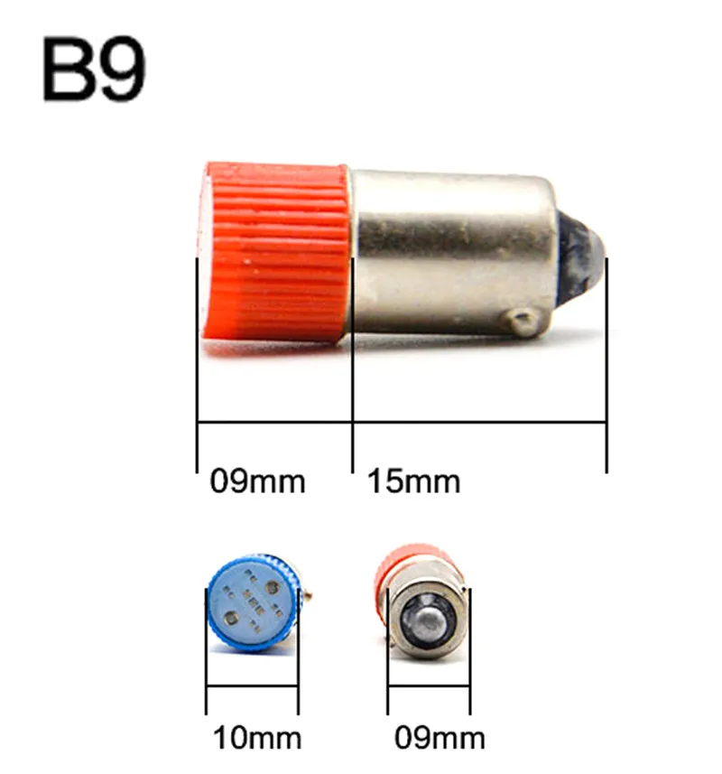 10pcs B9 LED Industrial instrument bulb 6.3V 12V 24V 36V Flat illuminated light bulb 110V 220V LED 380V Machine bulb