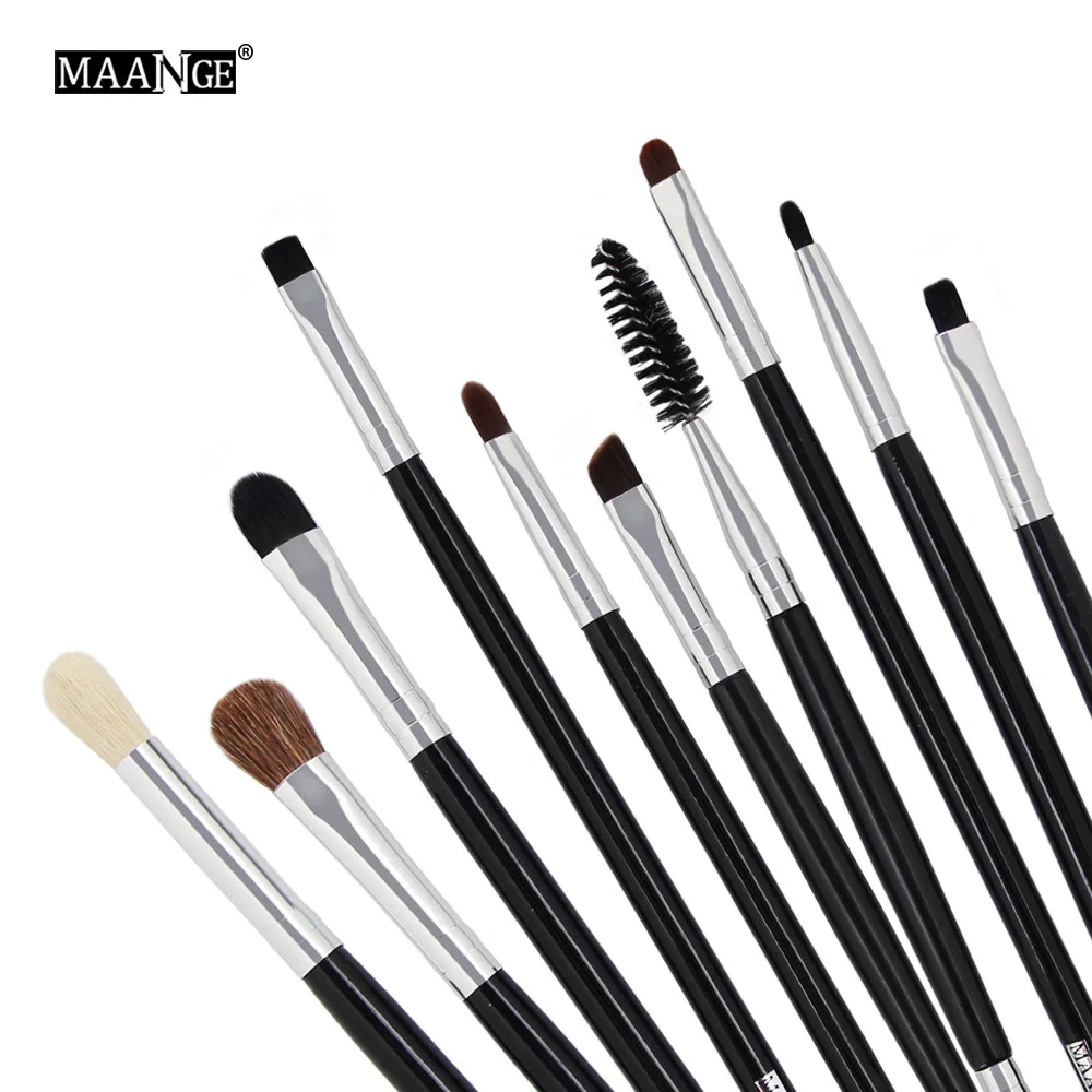 Hot Sale MAANGE 10 Horse Hair Eye Makeup Brush Set Makeup Tools Cosmetic Gift for Women