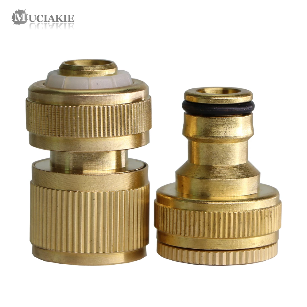 

Brass Garden Water Adaptor G1/2'' 3/4'' Thread Faucet Quick Coupling Connecter 1/2 Inch Hose Water Gun Washing Machine Fittings