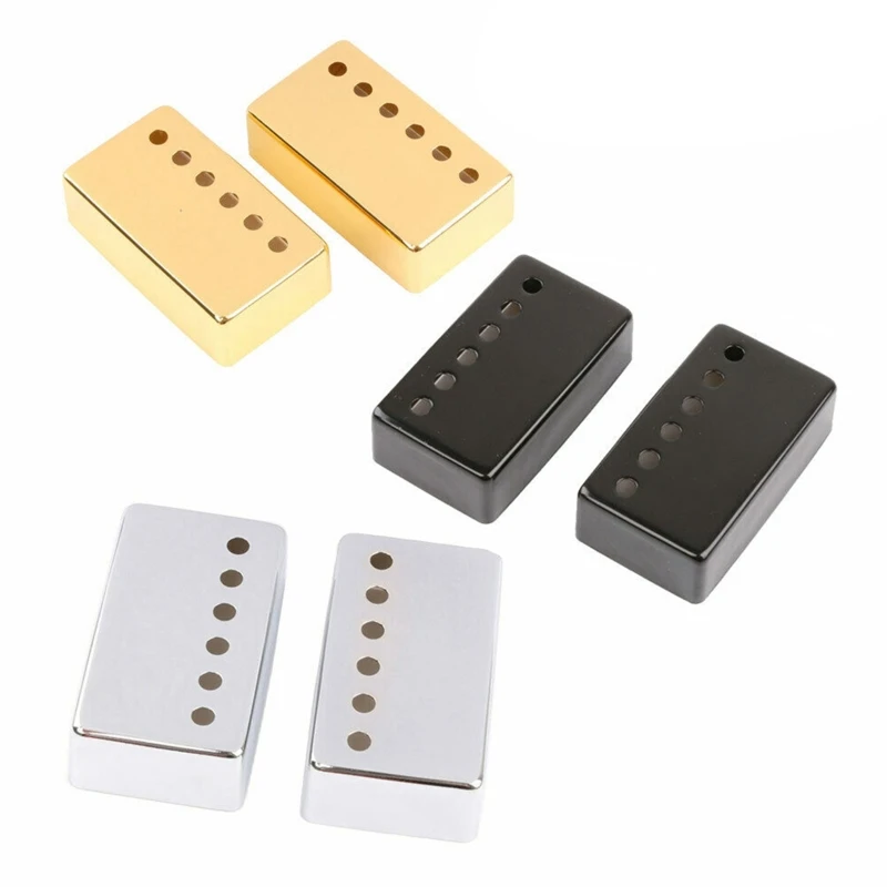 Set of 2 Humbucker Guitar Pickup Cover Nickel Covers 50mm & 52mm P ole Spacing Fits Epphone