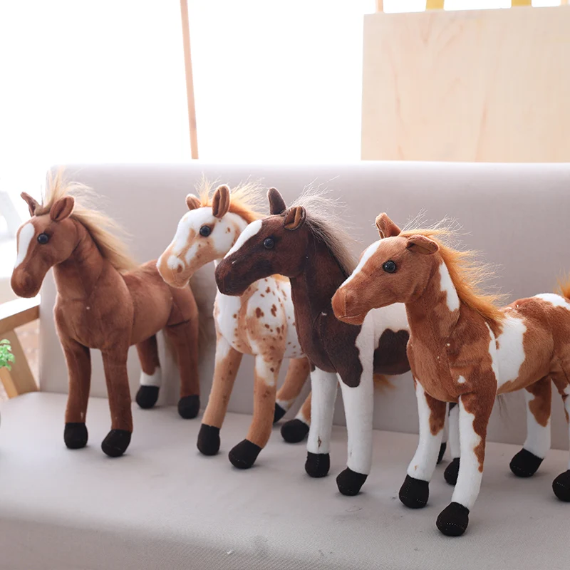 New Arrive 28/35/40/50/60/70cm Simulation Horse Plush Toys Stuffed Animal Dolls High Quality Birthday Gift Home Decor