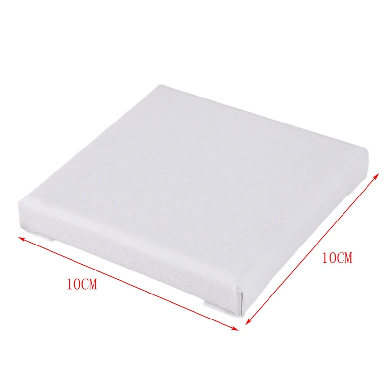 10Pcs/Set White Blank Art Boards Mini Stretched Artist Canvas Art Board Acrylic Oil Paint Wood+Cotton for Artwork Painting