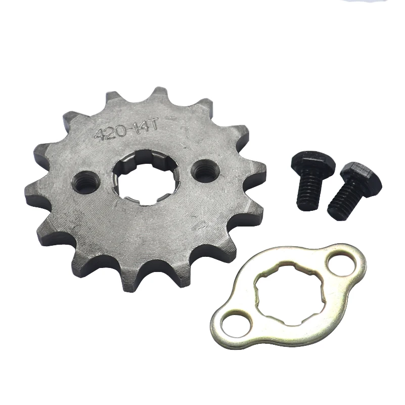 

Front Engine 420# 14T 14 Teeth 17mm 20mm Chain Sprocket With Retainer Plate Locker