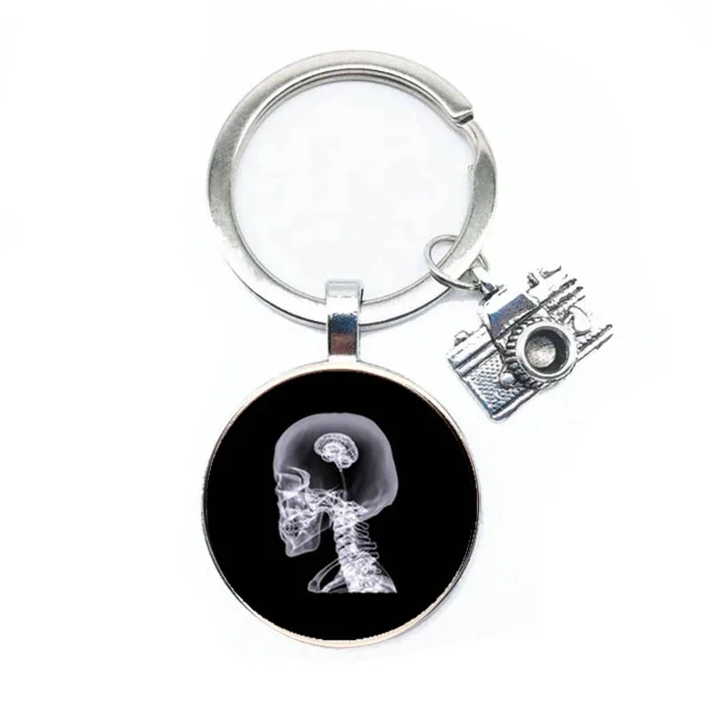 Nurse Keychain Alloy Camera Keychain Jewelry Glass Keychain Gift For Medical Lovers X-Ray Film Keychain Nurse Doctor Gift