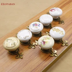 LSTABAN New Chinese Modern Simple Drawer Cupboard Wardrobe Wine Cabinet Bookcase Ceramic Single Hole Zinc Alloy Round Handle