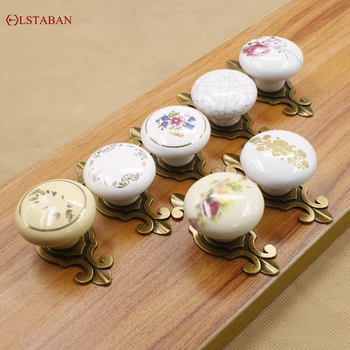 LSTABAN 새로운 중국어 현대 간단한 서랍 찬장 옷장 와인 캐비닛 책장 세라믹 단일 구멍 아연 합금 라운드 핸들
