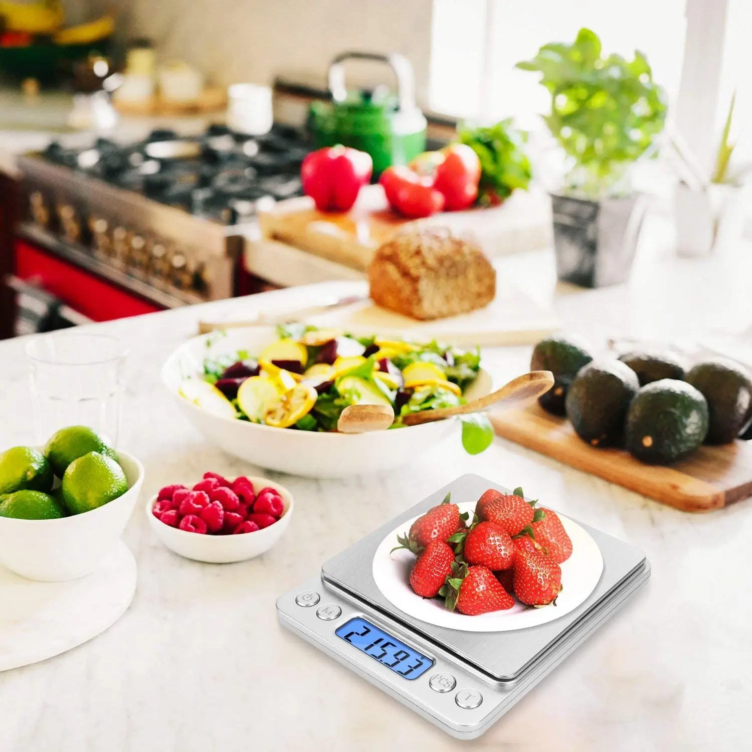 Gram Scale Digital Kitchen Scale Mini Pocket Pro Size 2000g x 0.1g Stainless Steel Platform for Cooking Baking Jewelry Weight