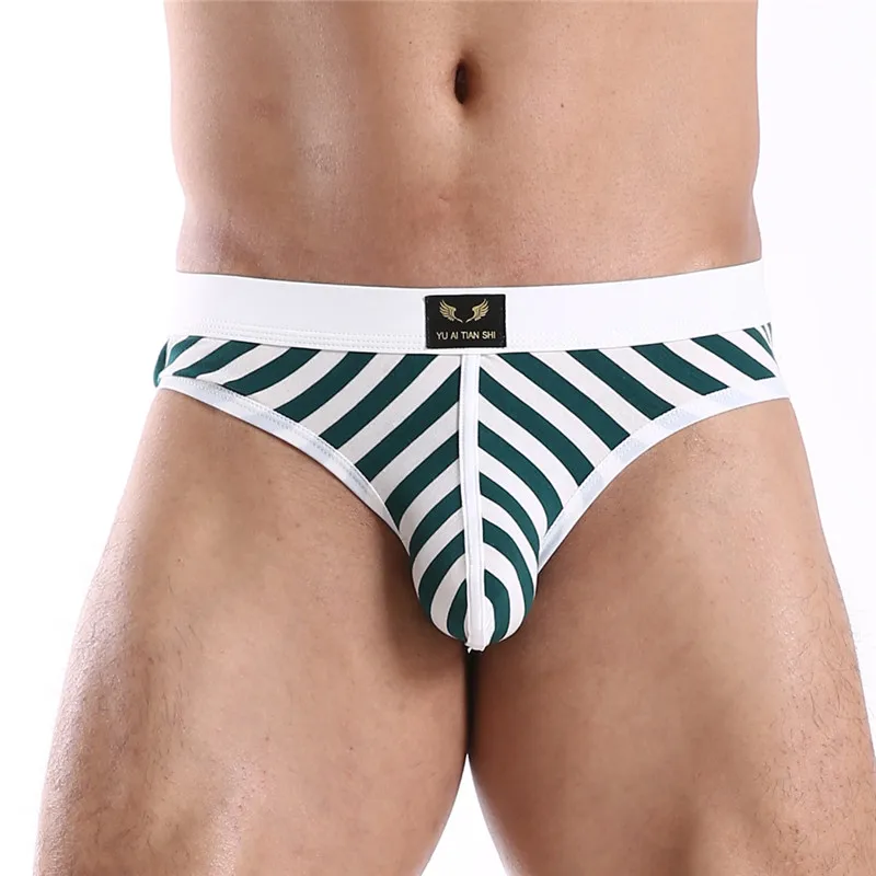 Men\'s Briefs Panties Men Cotton Striped Underwear Briefs Breathable Cuecas Striped Brief Panties for Men Sexy Underpants Shorts