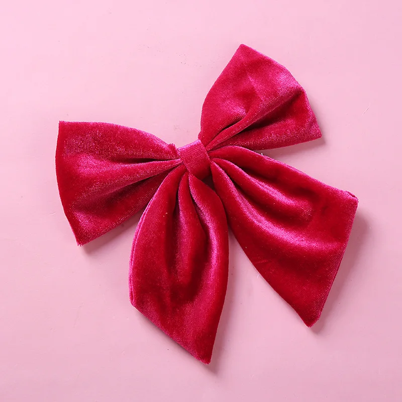 Koreanische 6 Zoll Samt Bögen Haar Clips Für Kinder Nette Weiche Band haarnadel Kinder Big Bowknot Party Hairclip Mädchen Haar zubehör – Detail 15