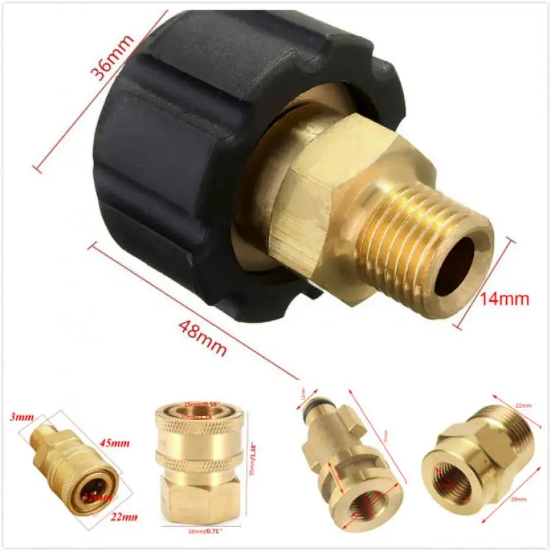 Adattatore per pistola ad acqua con connettore rapido ad alta pressione da 1/4 "giunti per rondella per auto accessori per l'irrigazione del giardino