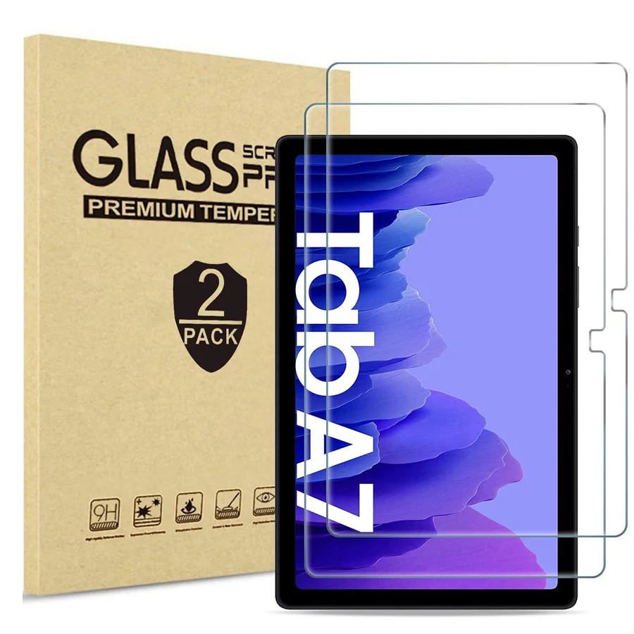 

2 Pack 9H Tempered Glass Film Protection Shield Screen Protector for Samsung Galaxy Tab A7 10.4 2020 SM-T500 T505 T507