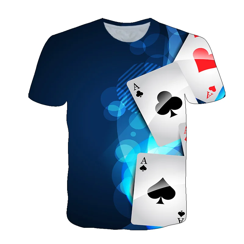 2021 Fashion Hip Hop Playing Cards Pattern Men t-shirt Summer Casual Interesting Poker Graphic t shirts O-Neck 3D Print T-shirt